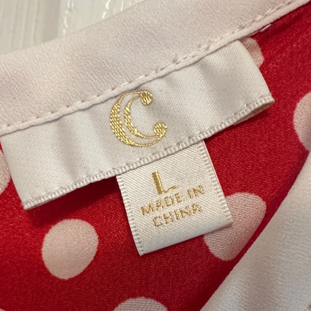 C Red and White Polka Dot Top - Picture 2 of 9